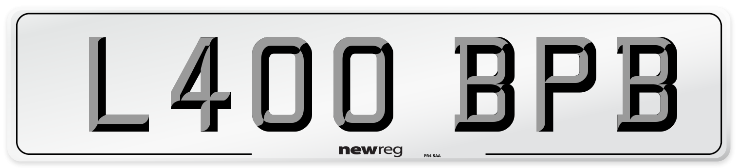 L400 BPB Number Plate from New Reg